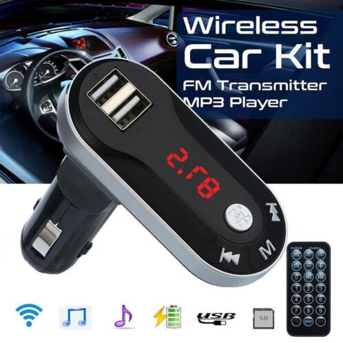 Bluetooth Carkit FM Transmitter MP3 Speler SD USB AUX 