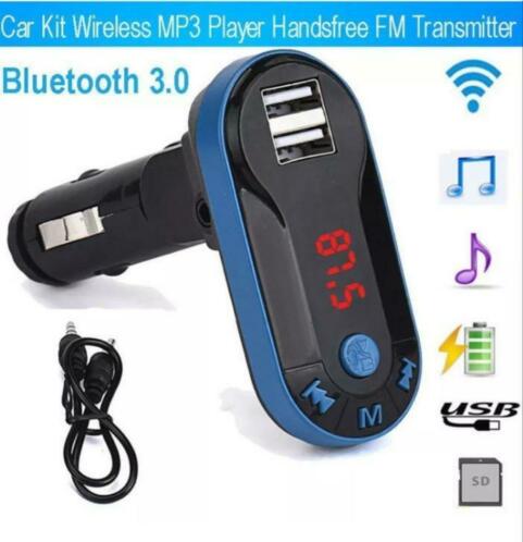 Bluetooth Carkit FM Transmitter MP3 Speler SD USB AUX