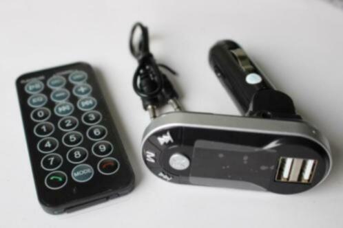 Bluetooth FM tansmitter met afstandsbediening nieuw zilver