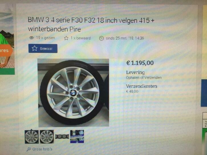 BMW 4 x original wielen met banden