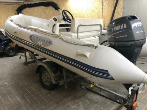 Bombard explorer 4.20 Yamaha 40pk 4 stroke trailerdekzeil