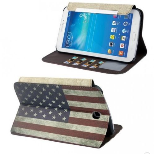 Bookcase Amerikaanse Vlag Samsung Galaxy Tab 3 7.0 P3200  P