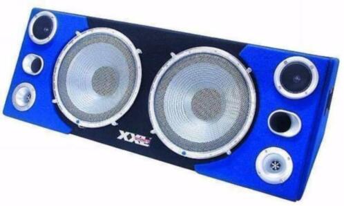 Boombox 2x 12 Woofer, blauwe LED-verlichting,