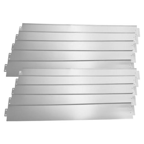 Borderrand set van 10 palissade staal verzinkt zilverkleurig