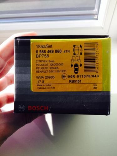 Bosch Remblokken peugeot 106 abs