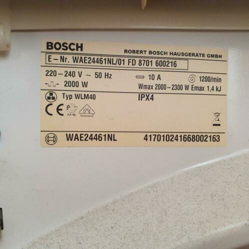 Bosch wasmachine let op Af en toe draait de machine niet.