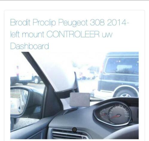 Brodit proclip Peugeot 308 incl. Verstelbare steun voor tel.