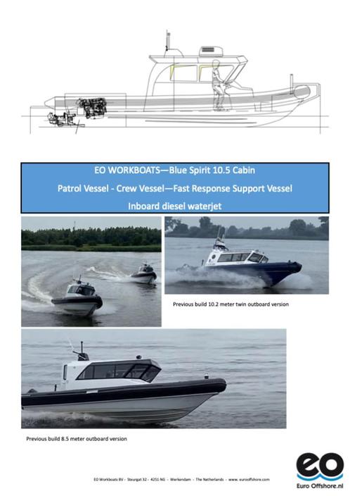 Cabin Rib for Sale Blue Spirit 10.5 twin Yanmar-Waterjet