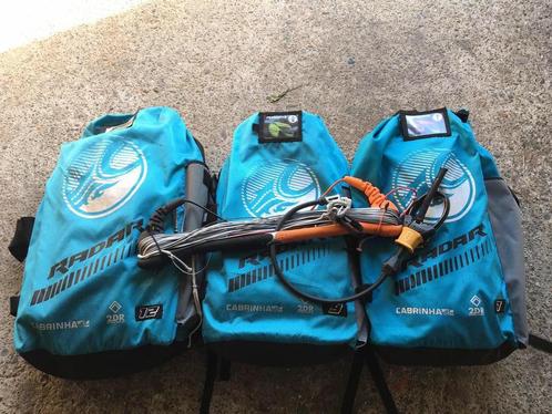 Cabrinha Radar 12, 9 en 7m en bar voor 899 ( 275 per kite)