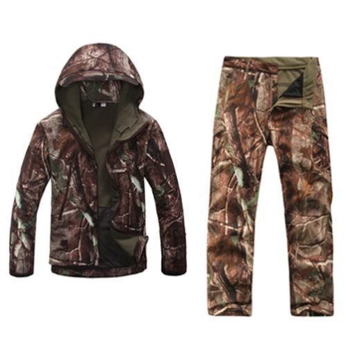 camouflage jas en broek windampwaterdicht amp verwarmde kleding