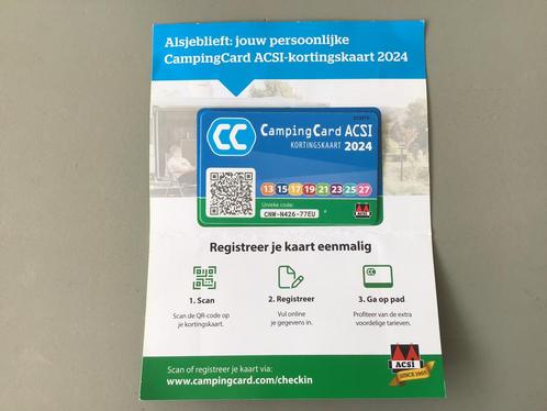 Campingkaart kortingskaart  ACSI 2024