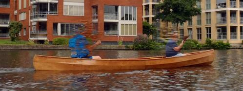 Canadese kano 5.40 cm hout bekleed met glasmat en epoxy