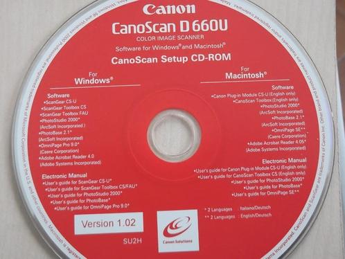 Canon D660 U scanner CD ROM software installatie Macintosh