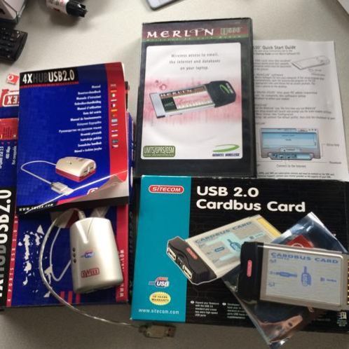 Cardbus card, 4x hub USB, wireless pc card modem