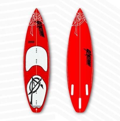 Caution 6039 surfboard met bindingen en fins