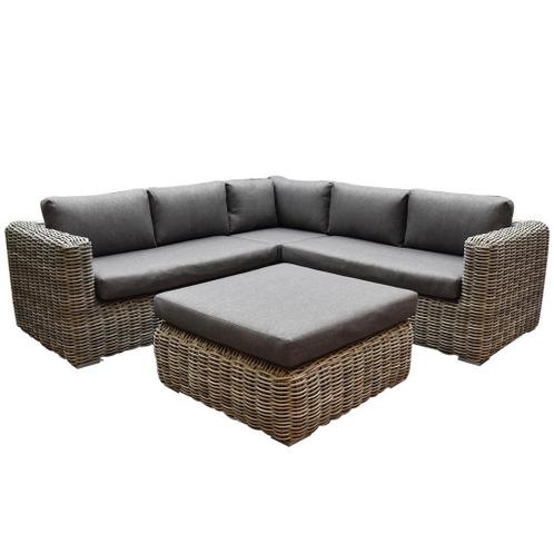 Cervo hoek loungeset 4-delig grijs wicker