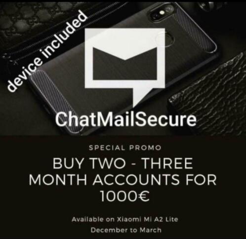 ChatMail ECC OMEMO PGP PROMO 247 Geen EncroChat SKY Iphone