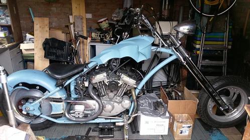 Chopper project met eigenbouw kenteken , HD sportster 1200