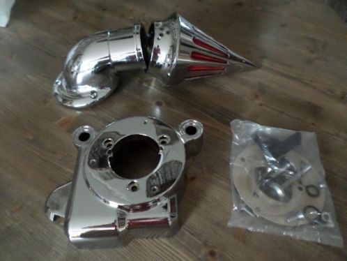 chrome spike luchtfilter Harley Road King en Electra Glide