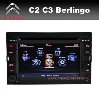 Citroen C2 C3 Berlingo radio navigatie bluetooth GPS DVD USB