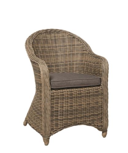 Comfortabele wicker fauteuil, kunststof vlechtwerk, 50 