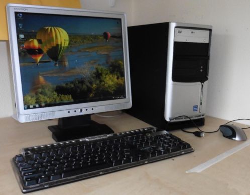 COMPLETE DUAL CORE PC met 250 gb disk en 17 inch tft scherm
