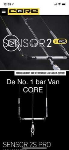 CORE KITEBAR SENSOR 2 s PRO BESTE CORE BAR 399,- UITVERKOOP
