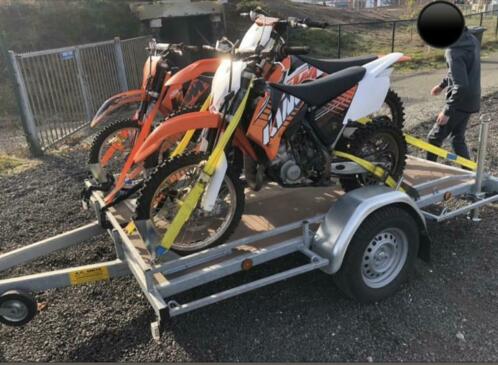 (Cross) Motor aanhanger  Voor 3 Motors  Incl Kist  ZGAN