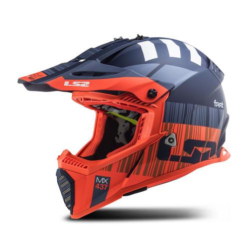 Crosshelm LS2 MX437 FAST MINI EVO Xcode Fluo Oranje-Blauw