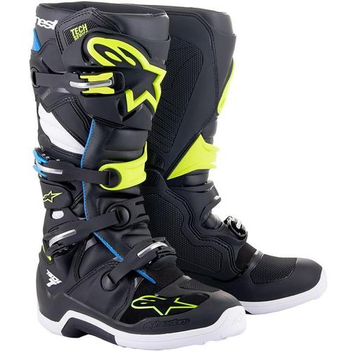 Crosslaarzen Alpinestars Tech 7 BlauwFluo Geel  AANBIEDING