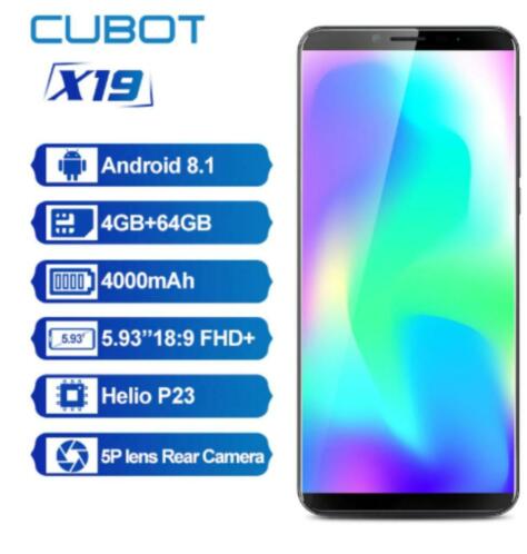 CUBOT X19 Helio P23 5.93 Inch FHD 4 GB 64 GB Android 8.1