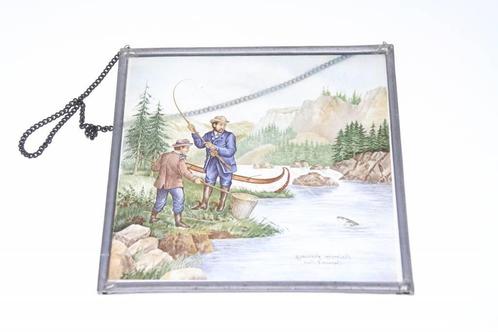 Currier amp Ives salmon fishing glas in lood print  16x1 187