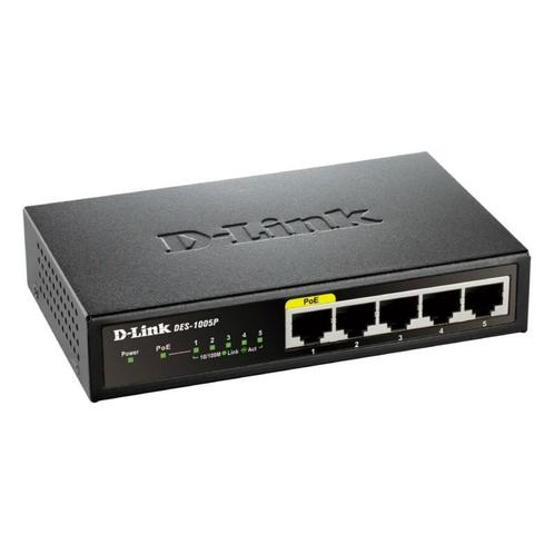 D-Link 5 poorts 10100 Switch (1x PoE)