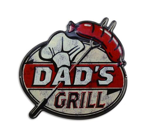 Dads grill BBQ relief wandbord van metaal reclamebord