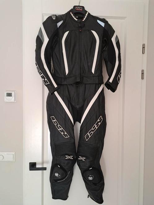 Dames motorpak combi leer IXS zwart wit, confectiemaat 3638