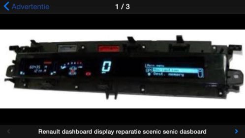 dashboard display reparatie km teller scenic senic Dashboard