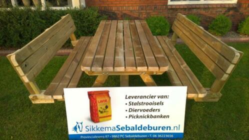 Degelijke picknicktafel picknickbank met RUGLEUNING