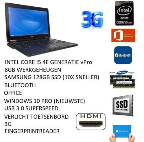 Dell E7240 i5 vPro, 8GB, 128GB SSD, USB 3.0, Office, Webcam