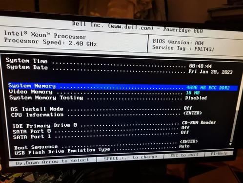 Dell Poweredge 860 1U server Intel Xeon X3220 4GB ECC