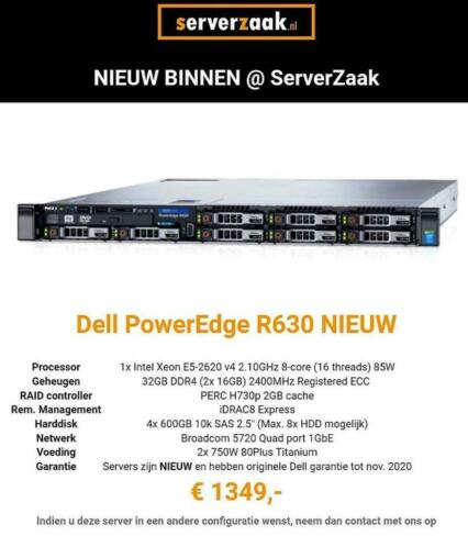 Dell PowerEdge R630  E5-2620v4  32GB DDR4  H730p