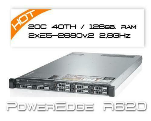 Dell R620 2x E5-2680v2 2,8Ghz 20 Core128GB RAMH710 server