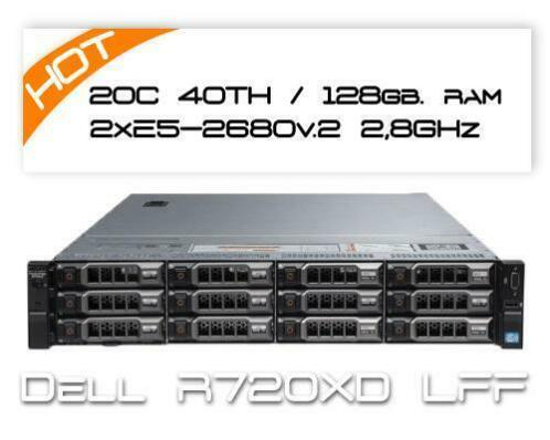 Dell R720 2x E5-2680v2 2,8Ghz 10 Core128GB RAM H710 server