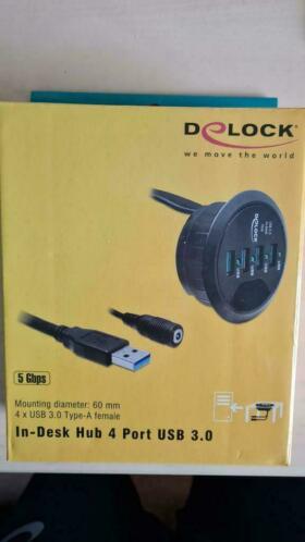 Delock 4 Port USB 3.0 In-Desk Hub