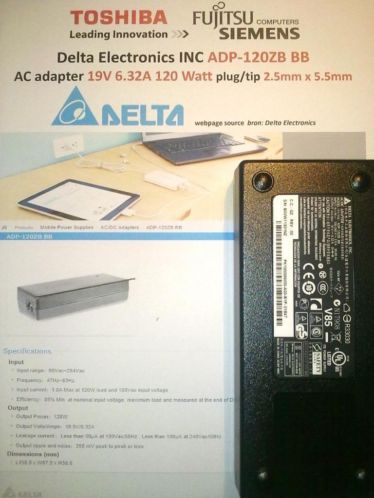 Delta ADP-120ZB BB  SB Acer Aspire Asus MSI 19V 6.32A 120W