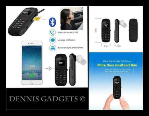 Dennis Gadgets Zwarte draadloze bluetooth stereo telefoon