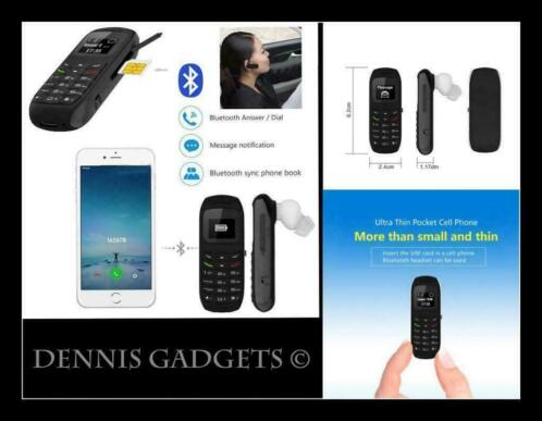 Dennis Gadgets Zwarte draadloze bluetooth stereo telefoon 