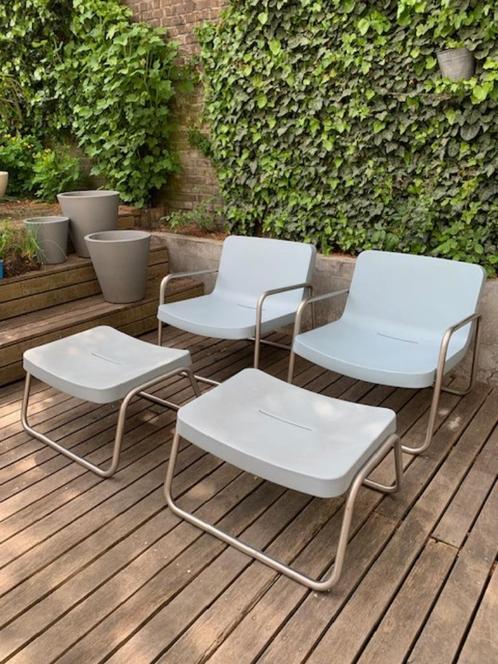 Design lounge set fauteuils met voetenbankje van Serralunga