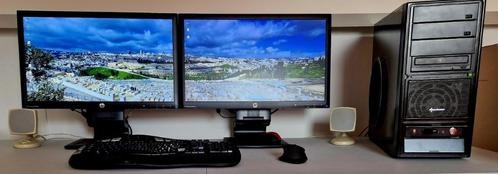 Desktop met 2 HP - monitoren