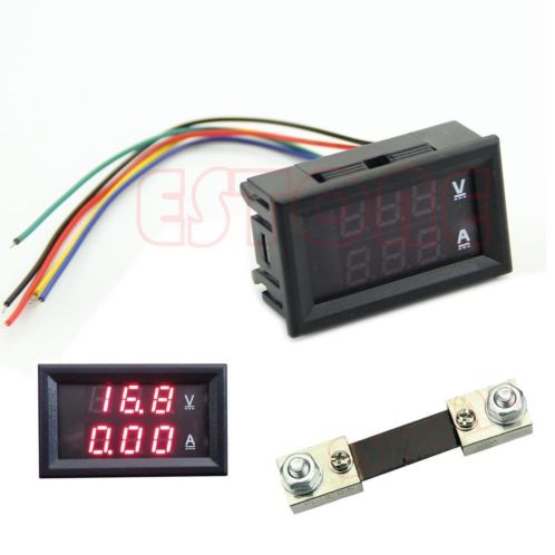 Digital  Dual Voltmeter Ammeter 0-100V 100A  Shunt