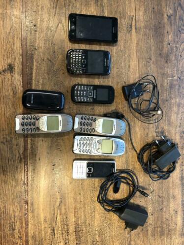 Diverse telefoons Nokia, Samsung en Blackberry